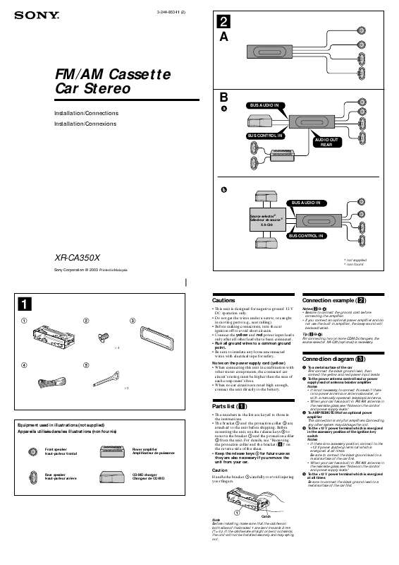 Guide utilisation SONY XR-CA350X  de la marque SONY