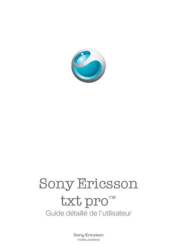 Guide utilisation SONY ERICSSON TXT PRO  de la marque SONY