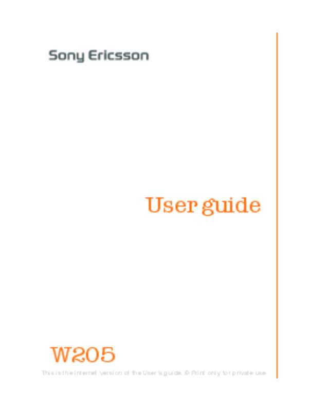 Guide utilisation SONY W205  de la marque SONY