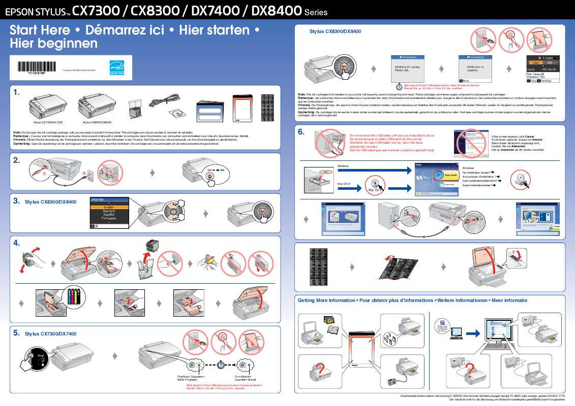 Guide utilisation EPSON STYLUS DX7400  de la marque EPSON