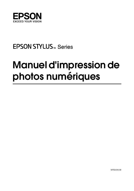 Guide utilisation EPSON STYLUS PHOTO R1900  de la marque EPSON