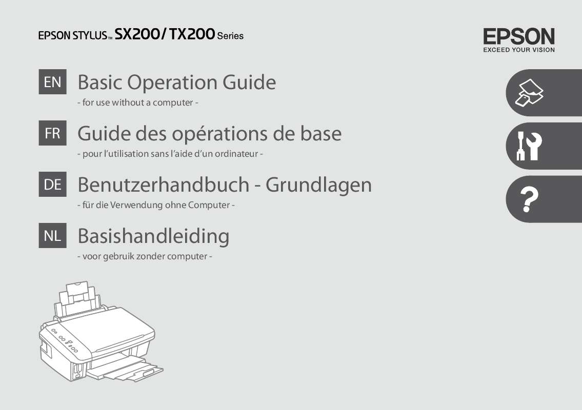 Guide utilisation EPSON STYLUS SX205  de la marque EPSON