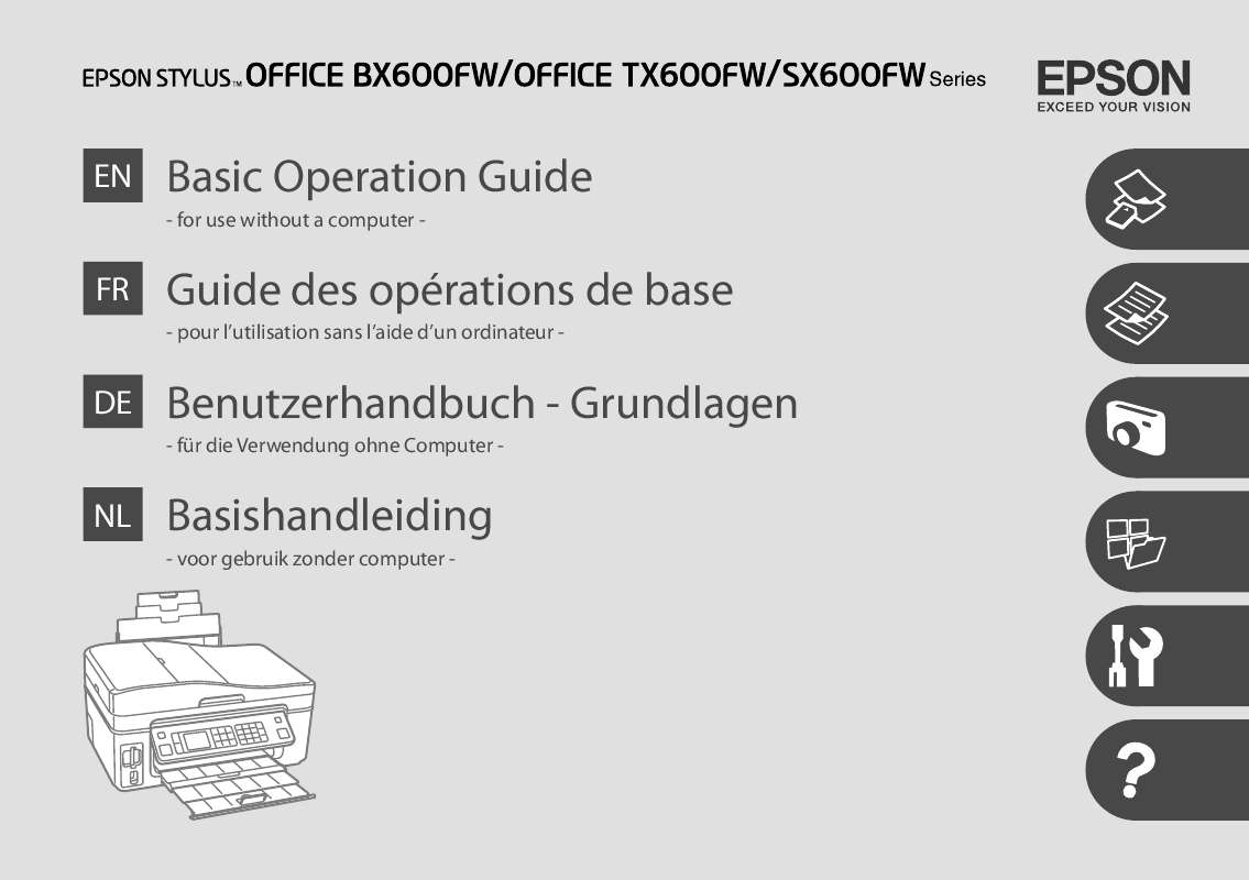 Guide utilisation EPSON STYLUS OFFICE SX600FW  de la marque EPSON
