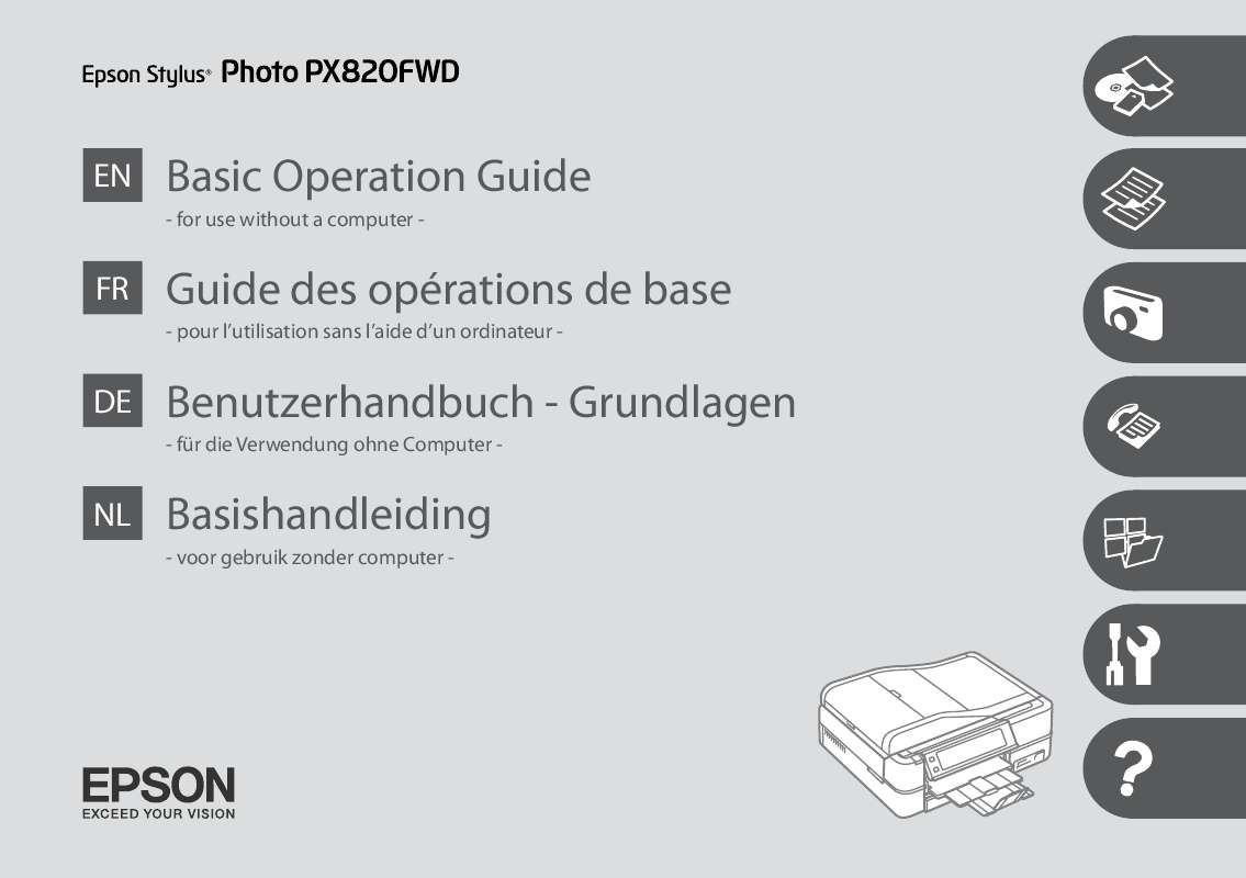 Guide utilisation EPSON PHOTO PX820FWD  de la marque EPSON