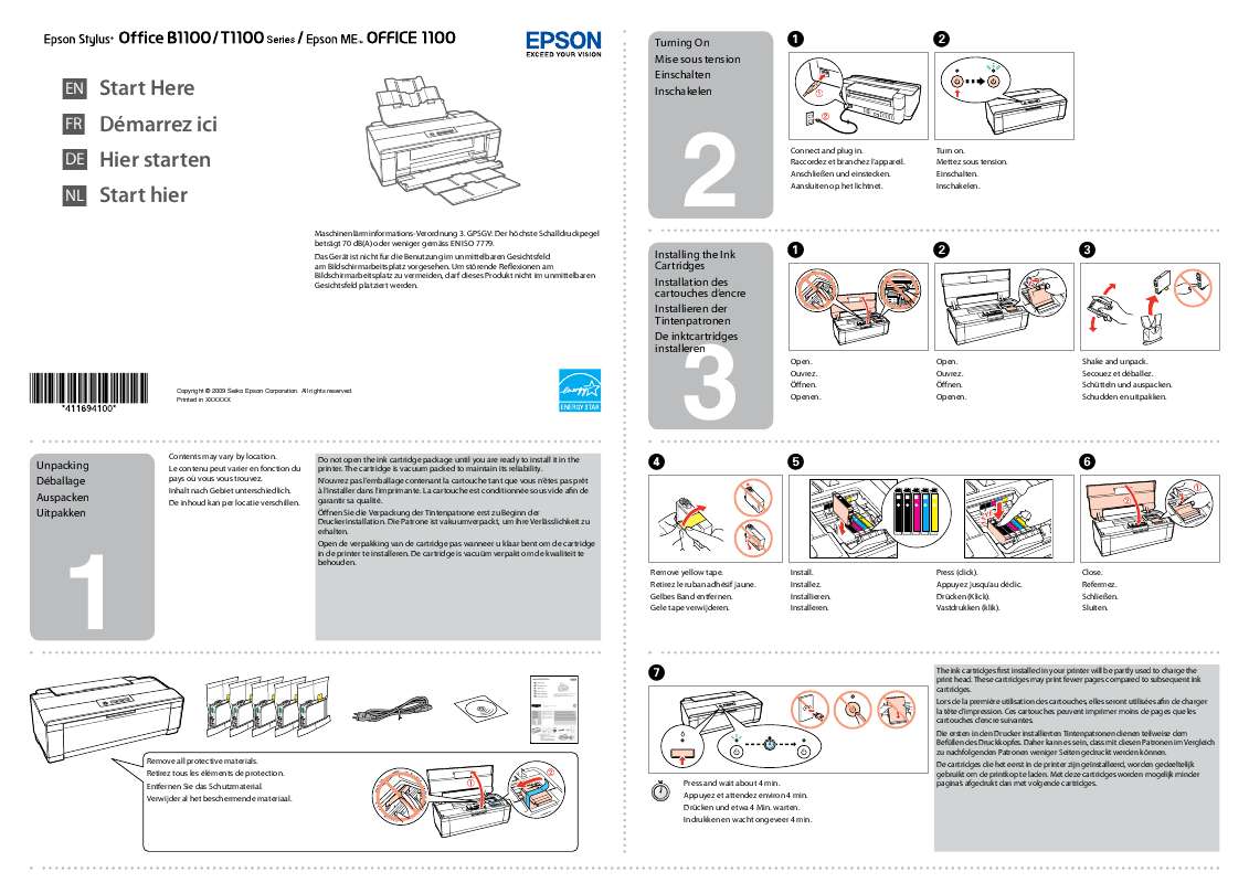 Guide utilisation EPSON STYLUS OFFICE B1100  de la marque EPSON