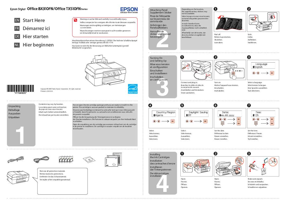 Guide utilisation EPSON STYLUS OFFICE BX310FN  de la marque EPSON