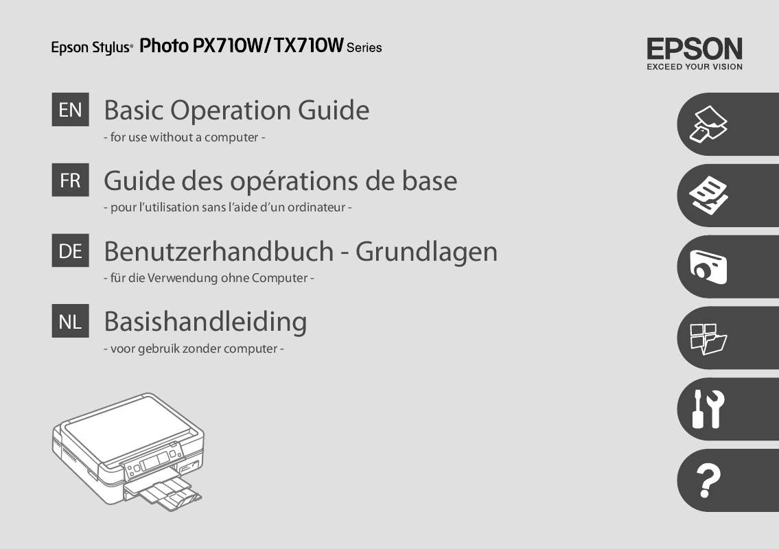 Guide utilisation EPSON STYLUS PHOTO PX710W  de la marque EPSON