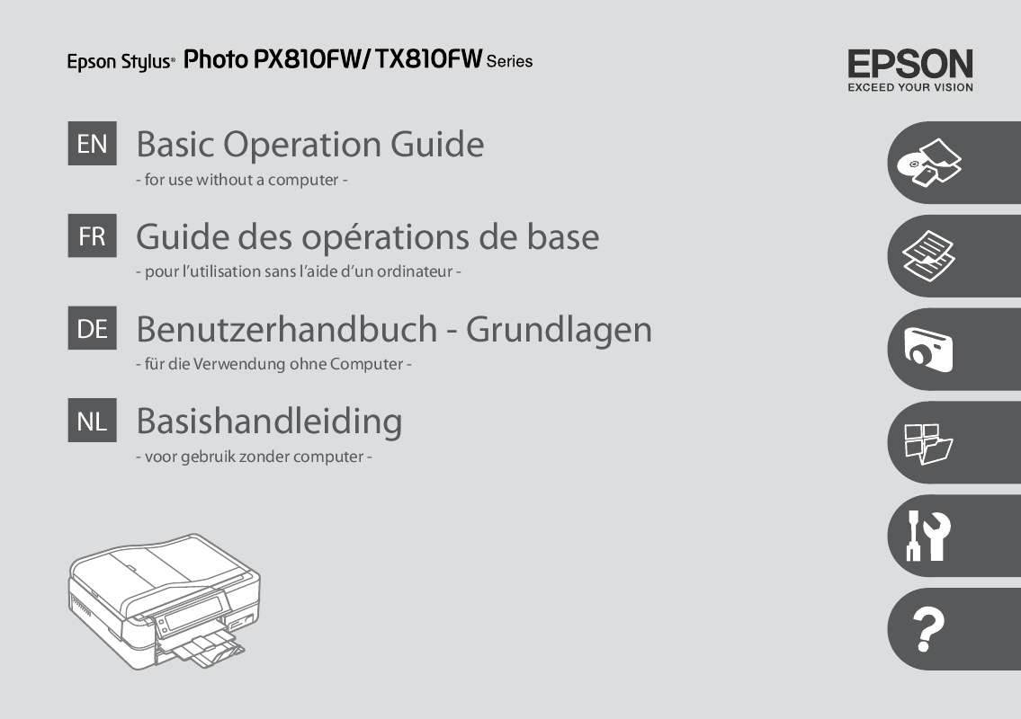 Guide utilisation EPSON STYLUS PHOTO PX810FW  de la marque EPSON