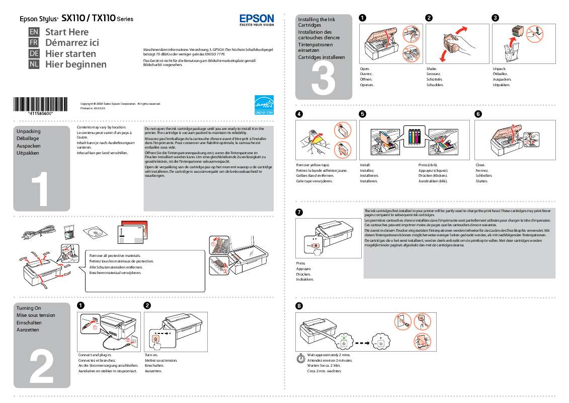 Guide utilisation EPSON STYLUS SX115  de la marque EPSON