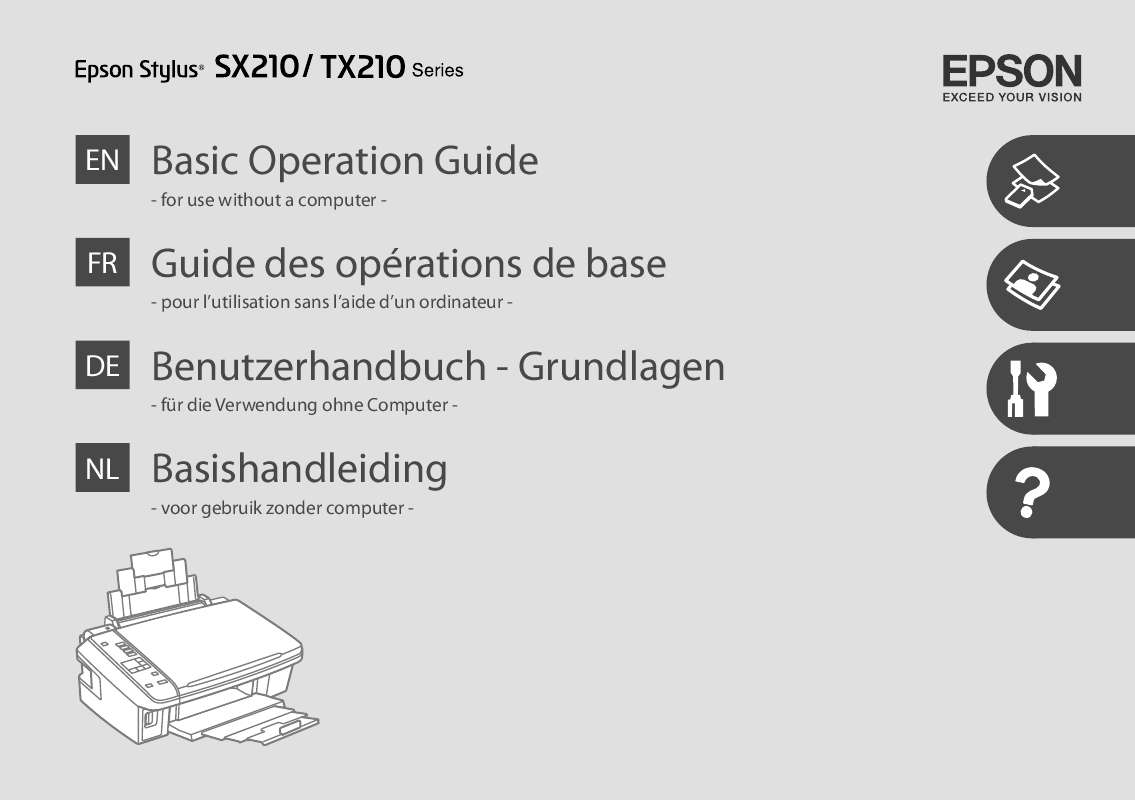 Guide utilisation EPSON STYLUS SX215  de la marque EPSON