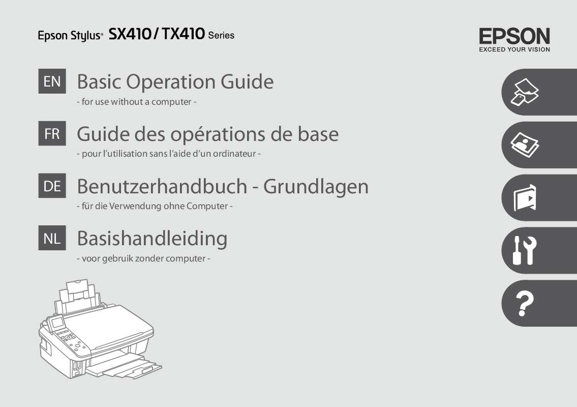 Guide utilisation EPSON STYLUS SX415  de la marque EPSON