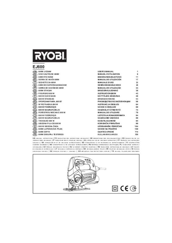 Guide utilisation RYOBI EJ 600  de la marque RYOBI
