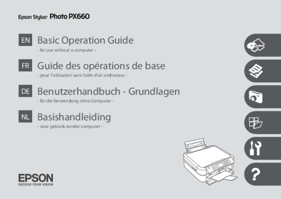 Guide utilisation EPSON PHOTO PX660  de la marque EPSON