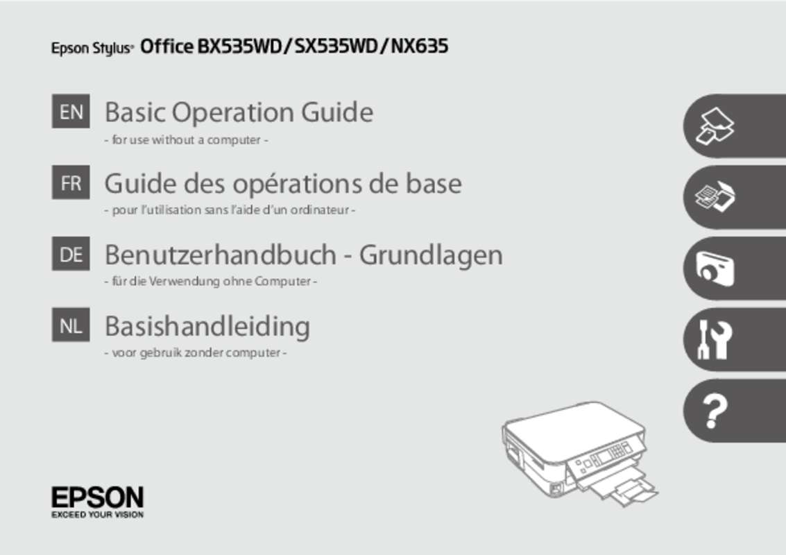 Guide utilisation EPSON STYLUS OFFICE BX535WD  de la marque EPSON