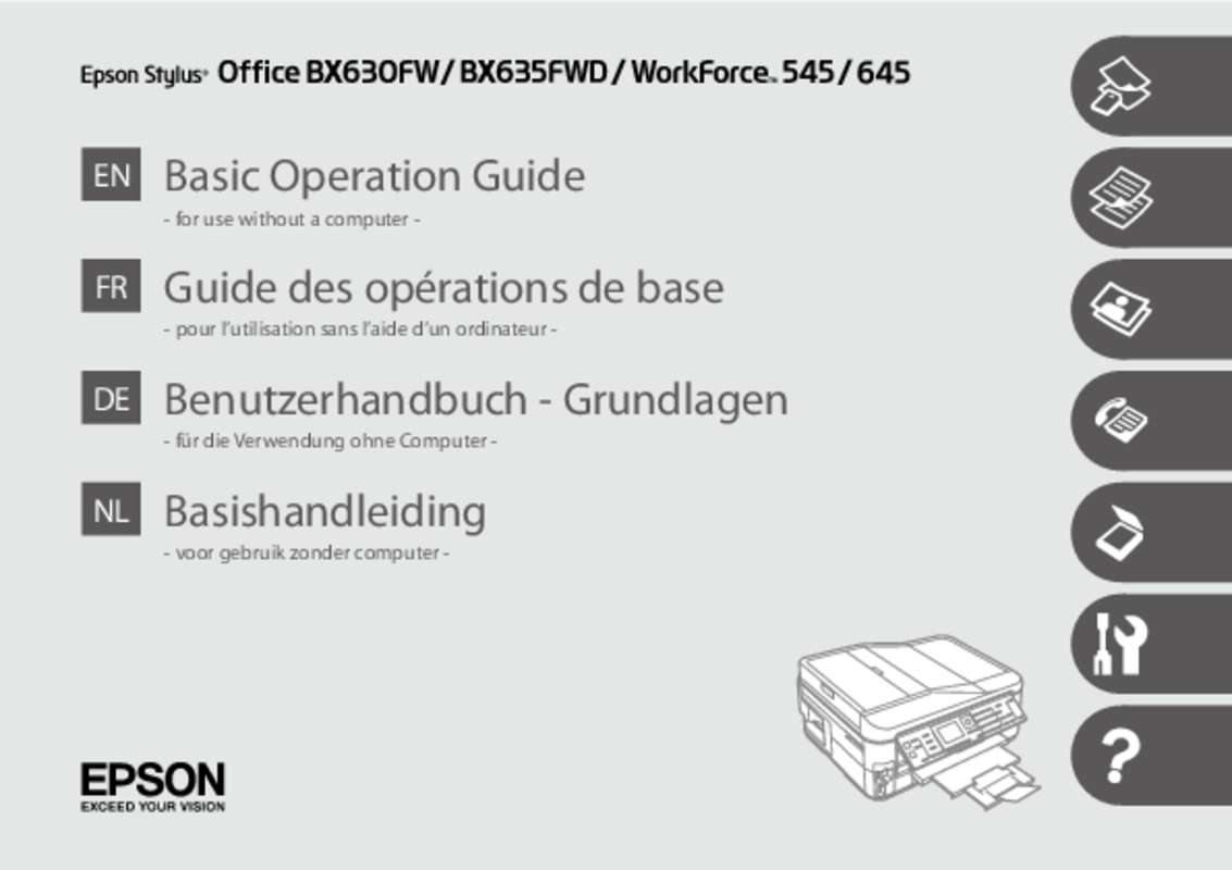 Guide utilisation EPSON STYLUS OFFICE BX630FW  de la marque EPSON