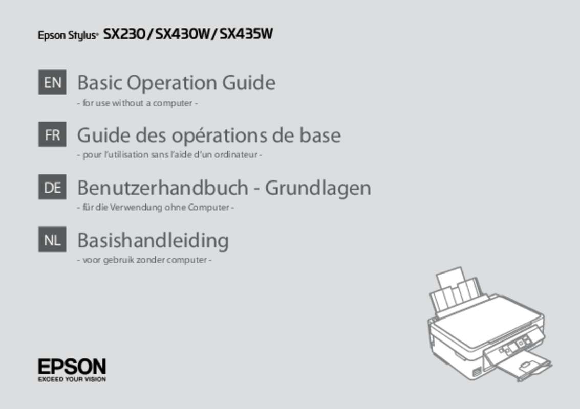 Guide utilisation EPSON STYLUS SX230  de la marque EPSON