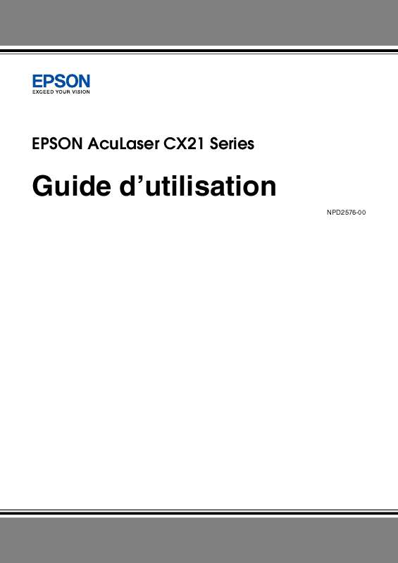 Guide utilisation EPSON ACULASER CX21  de la marque EPSON