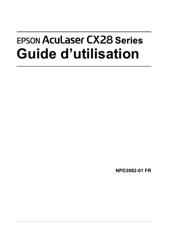 Guide utilisation EPSON ACULASER CX28  de la marque EPSON
