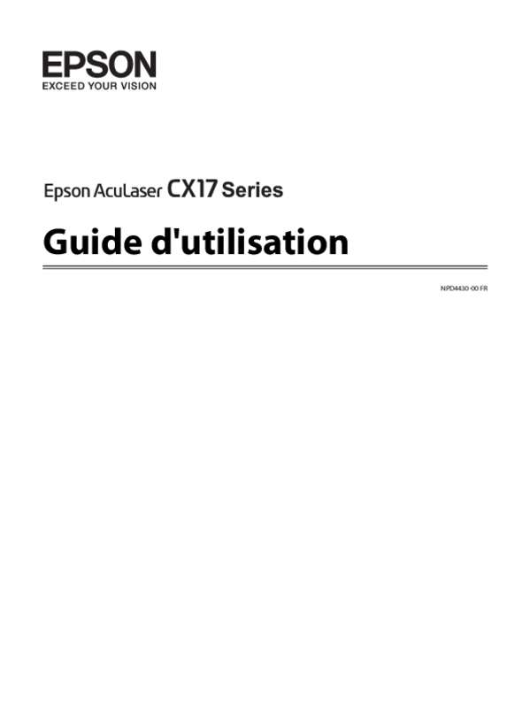 Guide utilisation EPSON ACULASER CX17NF-WF  de la marque EPSON