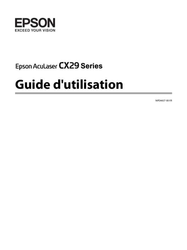 Guide utilisation EPSON ACULASER CX29  de la marque EPSON