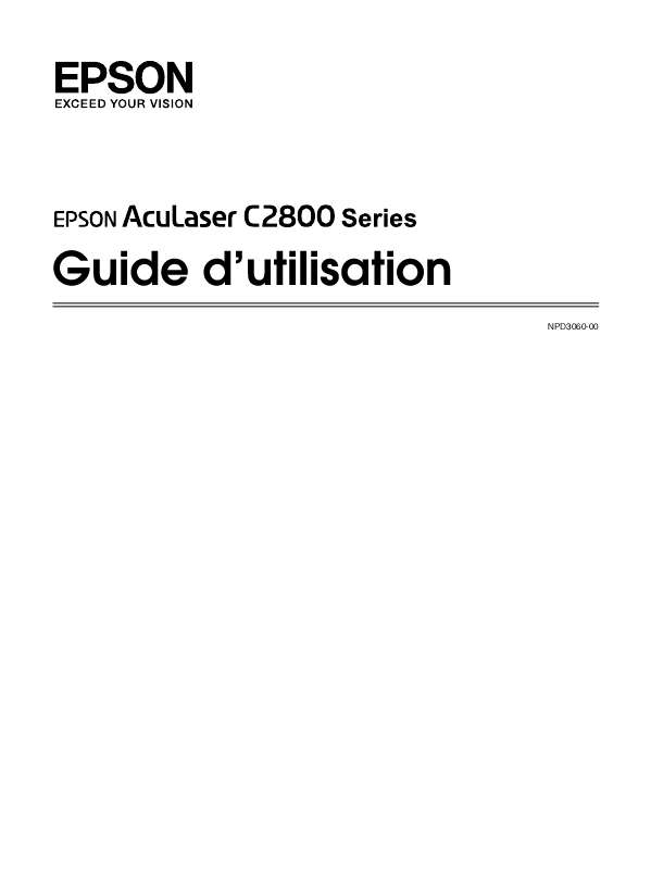 Guide utilisation EPSON ACULASER C2800  de la marque EPSON