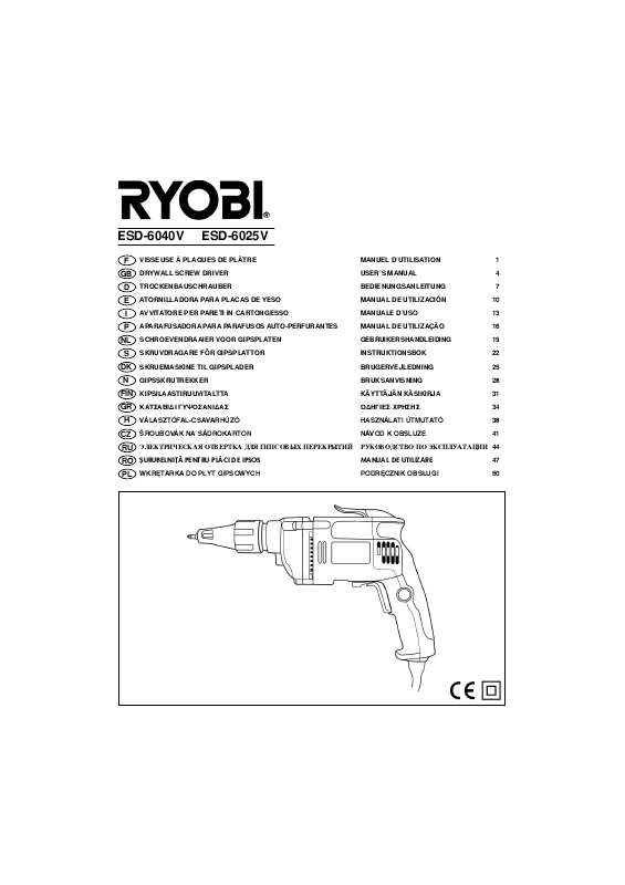 Guide utilisation  RYOBI ESD-6040V  de la marque RYOBI