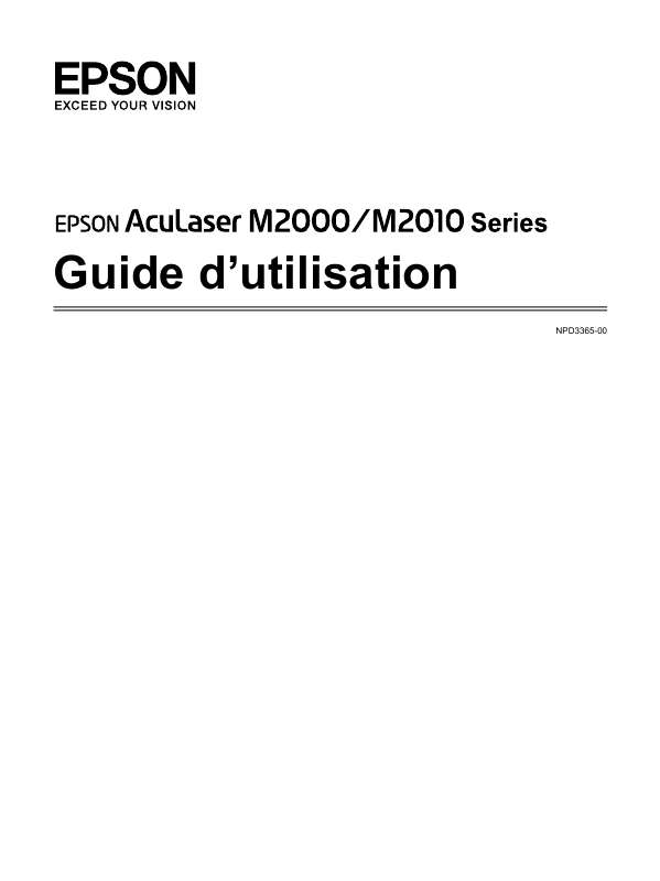 Guide utilisation EPSON ACULASER M2010  de la marque EPSON