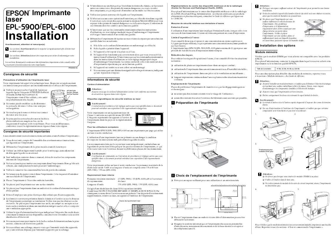 Guide utilisation EPSON EPL-6100  de la marque EPSON
