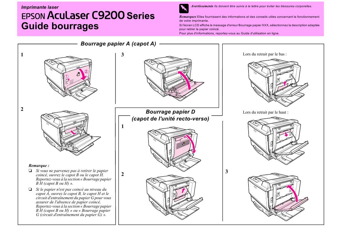 Guide utilisation EPSON ACULASER C9200  de la marque EPSON