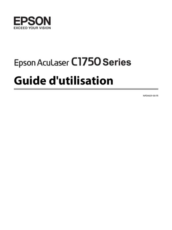 Guide utilisation EPSON ACULASER C1750  de la marque EPSON