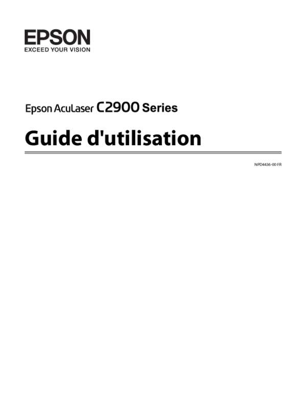 Guide utilisation EPSON ACULASER C2900  de la marque EPSON