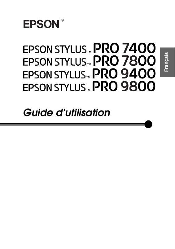 Guide utilisation EPSON STYLUS PRO 7800  de la marque EPSON