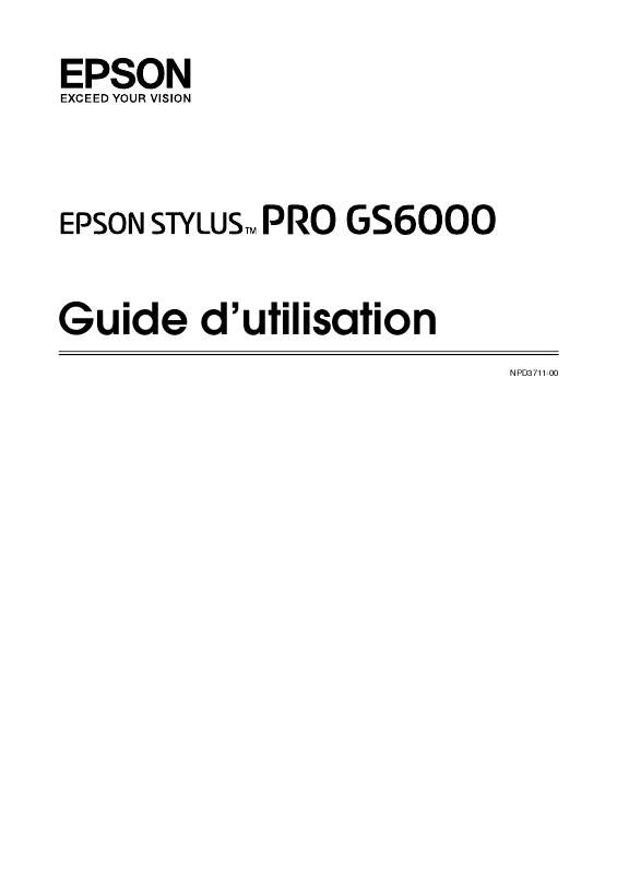 Guide utilisation EPSON STYLUS PRO GS6000  de la marque EPSON