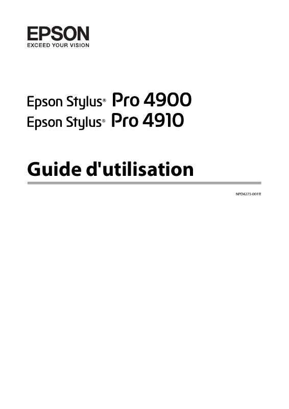 Guide utilisation EPSON STYLUS PRO 4900  de la marque EPSON