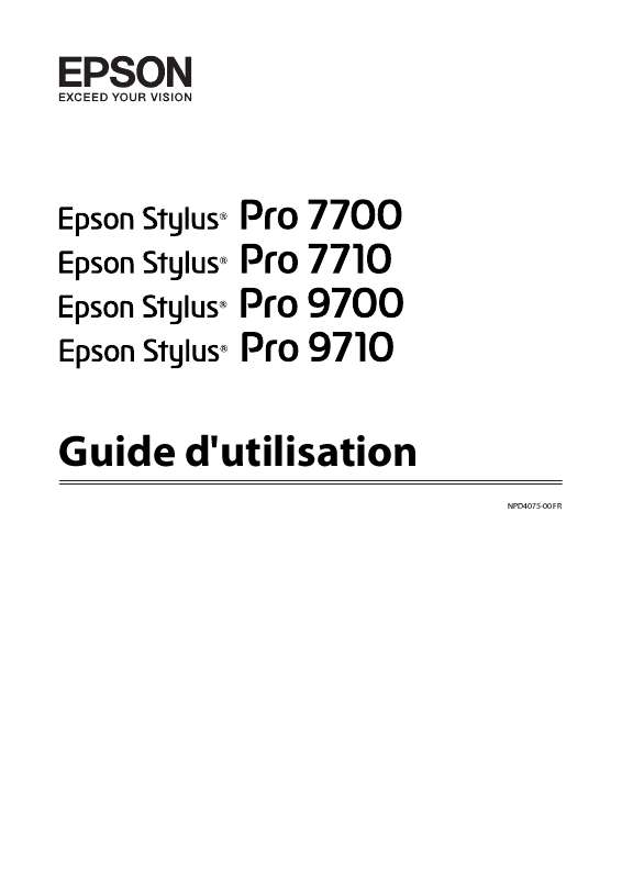 Guide utilisation EPSON STYLUS PRO 9700  de la marque EPSON