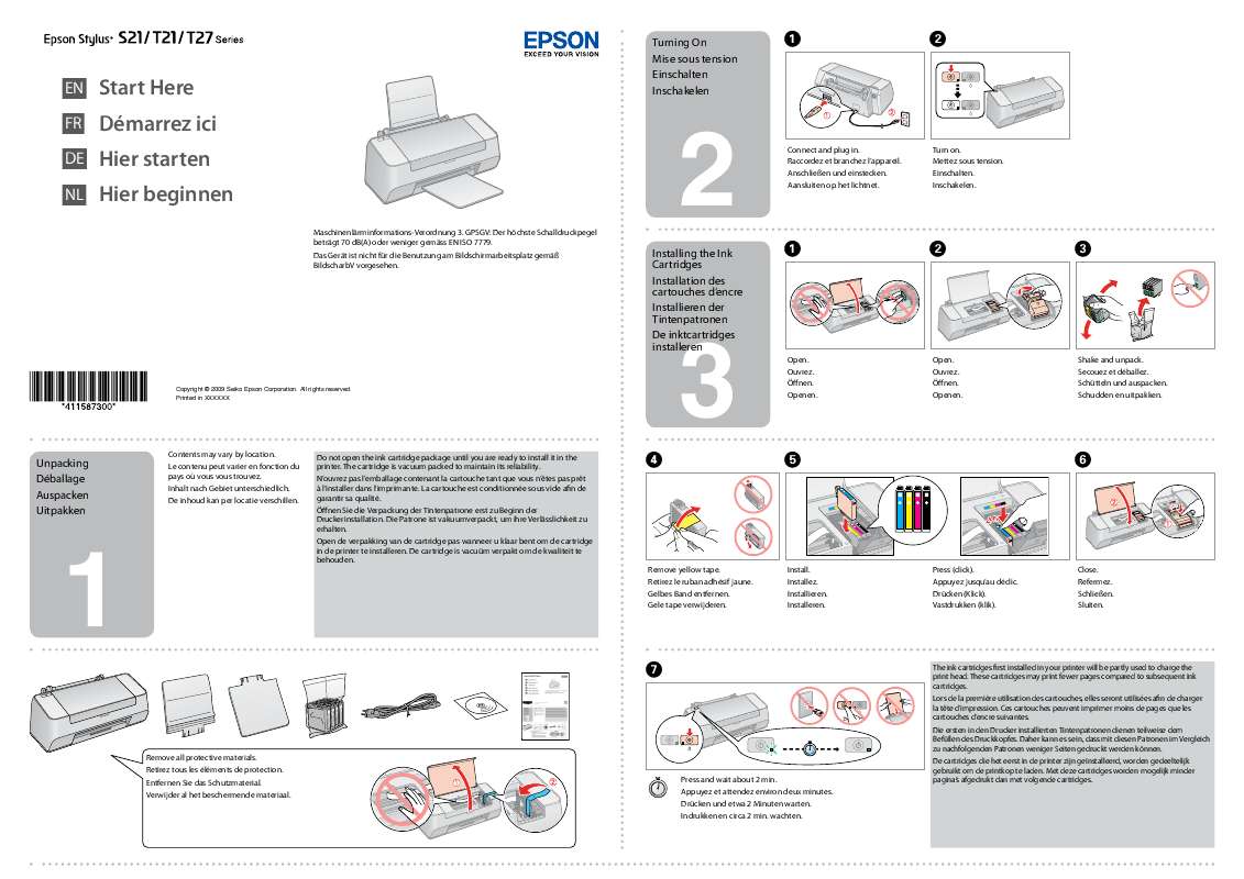Guide utilisation EPSON STYLUS S27  de la marque EPSON