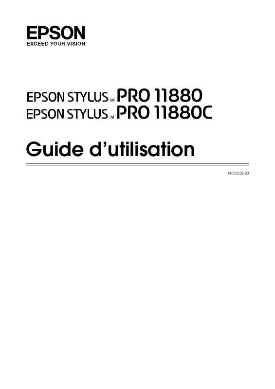 Guide utilisation EPSON STYLUS PRO 11880  de la marque EPSON