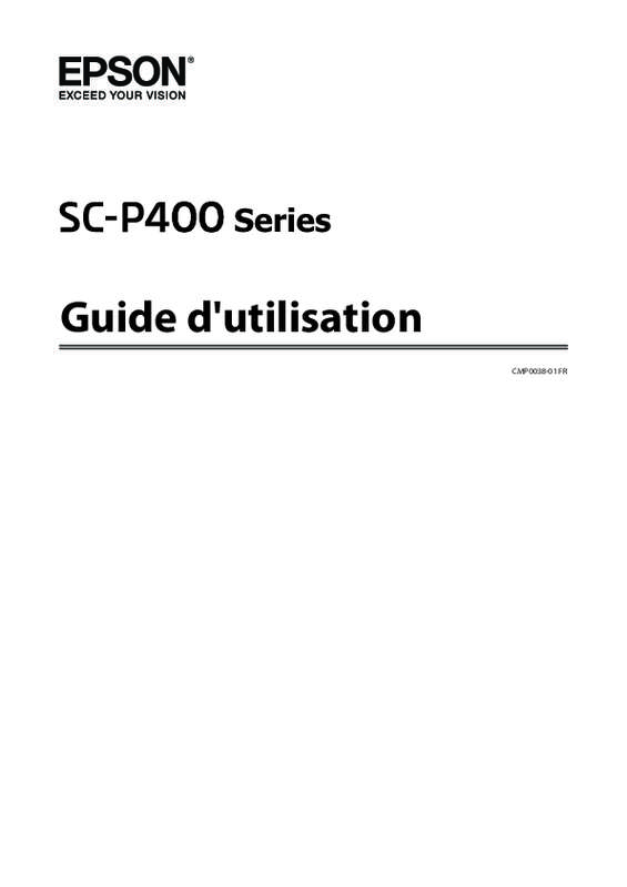 Guide utilisation EPSON SURECOLOR SC-P400  de la marque EPSON