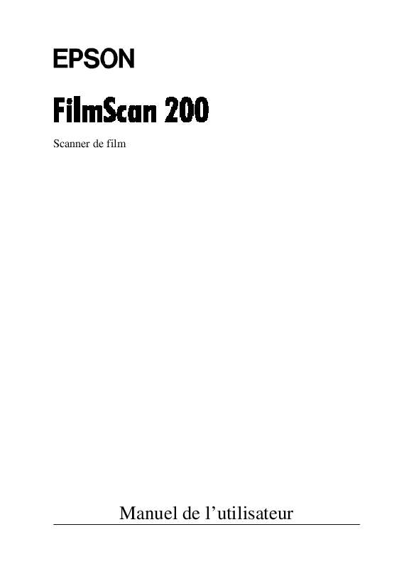 Guide utilisation EPSON FILMSCAN 200  de la marque EPSON