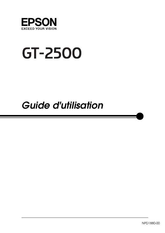 Guide utilisation EPSON GT-2500+  de la marque EPSON