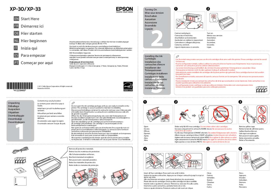 Guide utilisation EPSON EXPRESSION HOME XP-33  de la marque EPSON