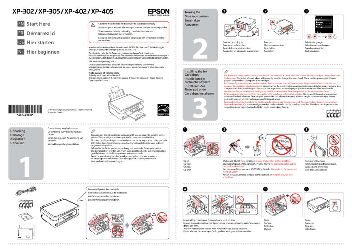 Guide utilisation EPSON EXPRESSION HOME XP-402  de la marque EPSON