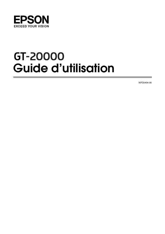 Guide utilisation EPSON GT-20000  de la marque EPSON