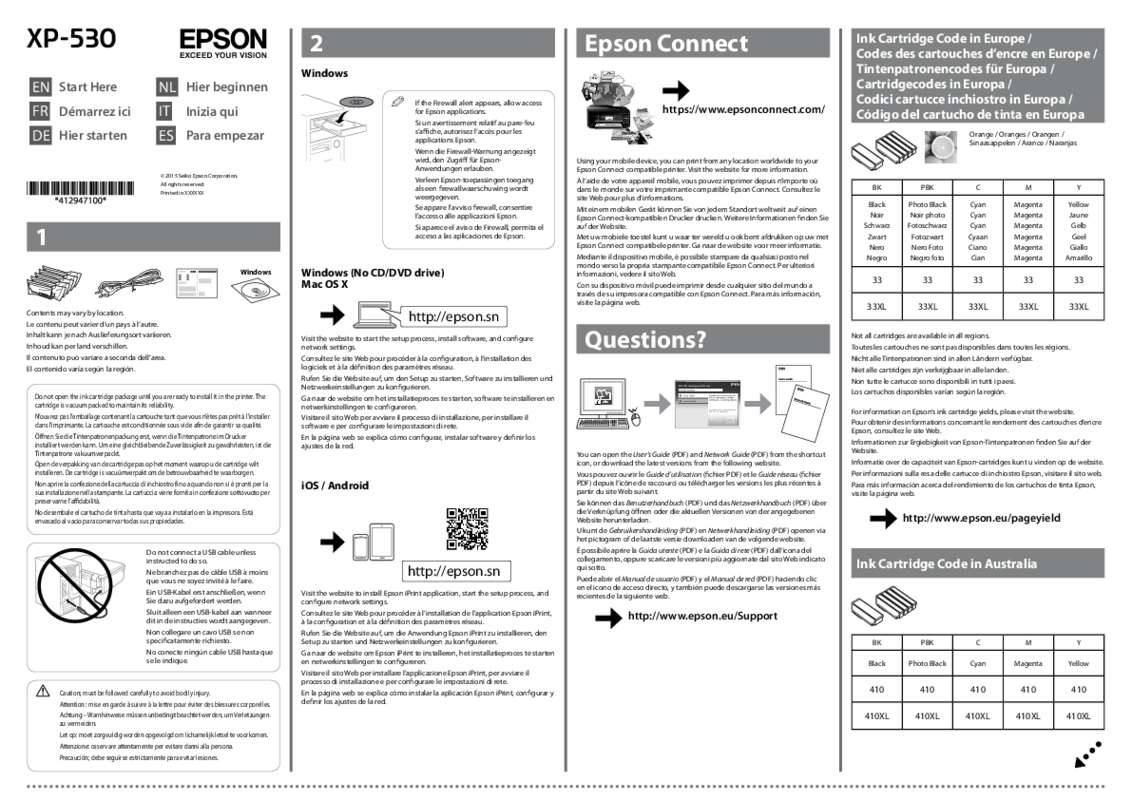 Guide utilisation EPSON EXPRESSION PREMIUM XP-530  de la marque EPSON