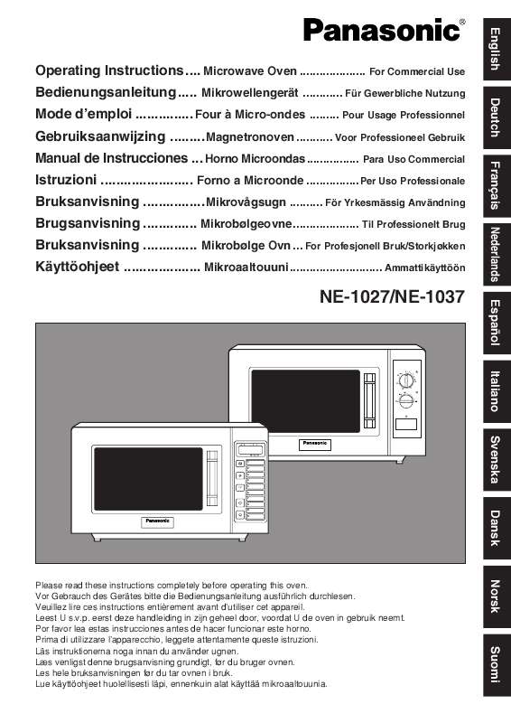 Guide utilisation PANASONIC NE-1027 de la marque PANASONIC