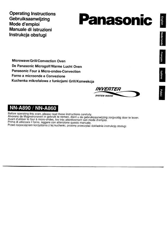 Guide utilisation PANASONIC NN-A890WB de la marque PANASONIC