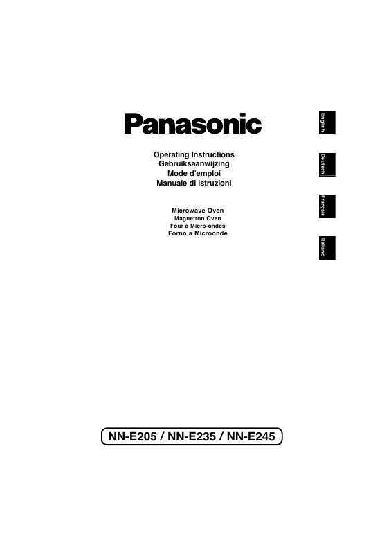 Guide utilisation PANASONIC NN-E205WBWPG de la marque PANASONIC