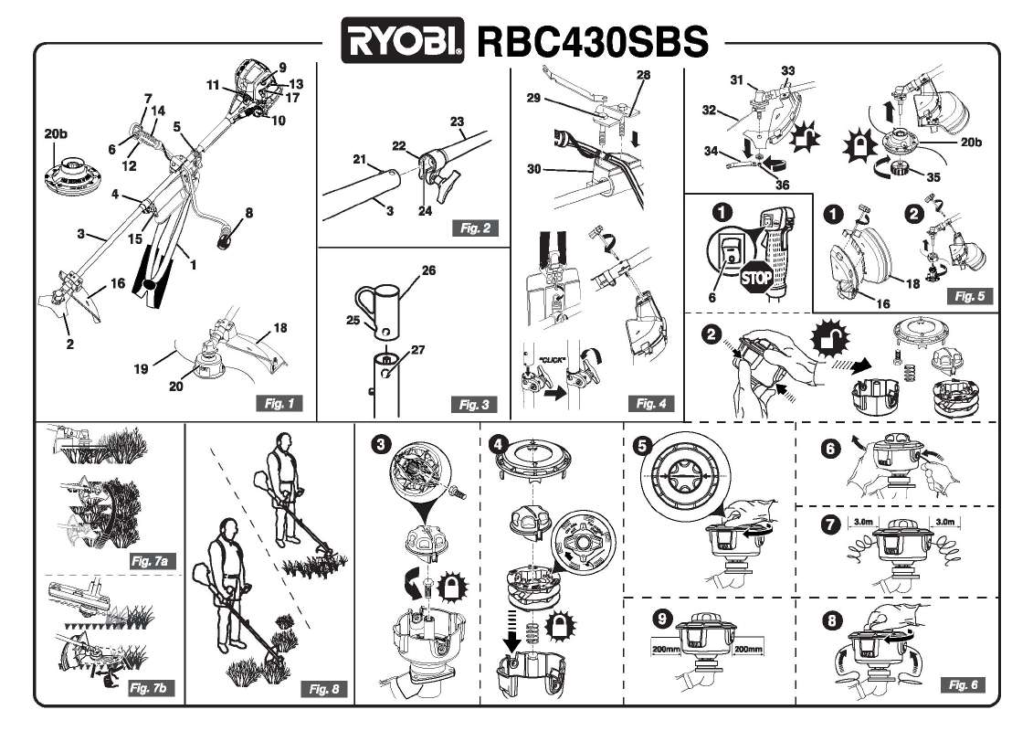 Guide utilisation RYOBI RBC 430 SBS  de la marque RYOBI