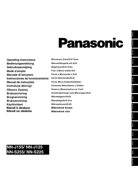 Guide utilisation PANASONIC NN-J125MBEPG de la marque PANASONIC