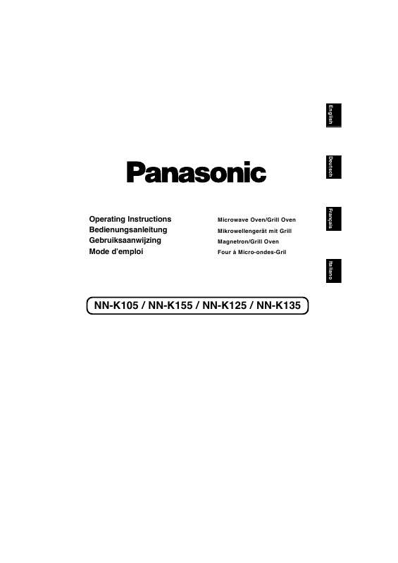 Guide utilisation PANASONIC NN-K105WBWPG de la marque PANASONIC